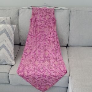 Square Neckline Pink Maxi Dress